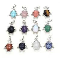 Gemstone Pendants Jewelry with Zinc Alloy Penguin silver color plated DIY Sold By PC