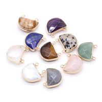 Gemstone Pendants Jewelry with Zinc Alloy Dome gold color plated DIY & faceted & double-hole Sold By PC