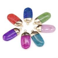 Gemstone Pendants Jewelry Dyed Marble with Brass gold color plated DIY Sold By PC