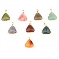 Gemstone Pendants Jewelry with Zinc Alloy Triangle gold color plated DIY Sold By PC