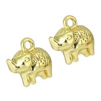 Tibetan Style Animal Pendants, Elephant, gold color plated, 11x11x6mm, Hole:Approx 1mm, Sold By PC