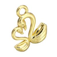 Zinc Alloy Animal Pendants Swan gold color plated Approx 2mm Sold By PC