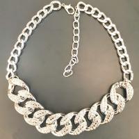 Zinc Alloy Jewelry Necklace plated Unisex & with rhinestone Length 50 cm Sold By PC