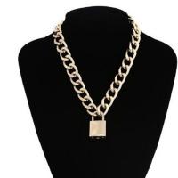 Zinklegierung Schmuck Halskette, Türschloss, plattiert, unisex, keine, 10mm, Länge:55 cm, verkauft von PC