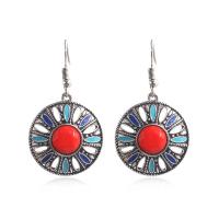 Tibetan Style Drop Earrings, plated, fashion jewelry & for woman & enamel, multi-colored, 48x26mm, Sold By Pair