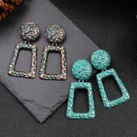 Brincos de gota de liga de zinco, joias de moda & para mulher, Mais cores pare escolha, 73x25mm, vendido por par