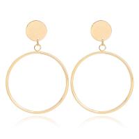 Tibetan Style Drop Earrings, fashion jewelry & for woman, golden, 60x44mm, Sold By Pair