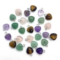 Gemstone Pendants Jewelry with Iron Heart plated DIY 10mm Sold By PC