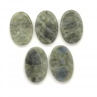 Gemstone Pendants Jewelry, Flat Oval, DIY & different materials for choice, more colors for choice, 35x45x7mm, Sold By PC