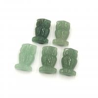 Natural Aventurine Pendants, Green Aventurine, Owl, DIY, 24x7x4mm, Sold By PC