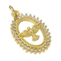 Cubic Zirconia Micro Pave Brass Pendant Hand gold color plated micro pave cubic zirconia & hollow Approx 2mm Sold By PC