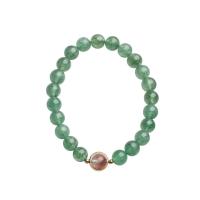 Strawberry Quartz Bracelet, with Tibetan Style, for woman, green, 7.50mm, Sold Per Approx 14-16 cm Strand