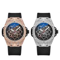 Reloj de Pulsera para Hombre, acero inoxidable, con Cuero & Vidrio & aleación de zinc, impermeable & con diamantes de imitación, más colores para la opción, 240x25mm,42x16mm, Vendido por UD