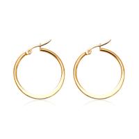 Stainless Steel Hoop Earring, plated, fashion jewelry & for woman, more colors for choice, 30x30mm, Sold By PC