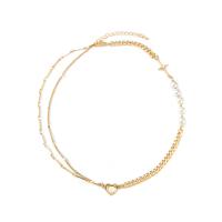 Zinklegierung Schmuck Halskette, mit Kunststoff Perlen, plattiert, Modeschmuck & für Frau, keine, Länge:17.91 ZollInch, verkauft von PC