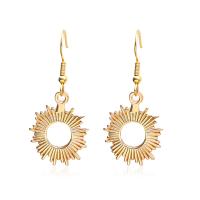 Tibetan Style Drop Earrings, plated, fashion jewelry & for woman, golden, 40x18mm, Sold By Pair