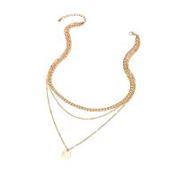 Multi Layer Necklace, Tibetan Style, plated, three layers & fashion jewelry & for woman, golden, Length:13.39 Inch, Sold By PC