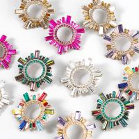 Rhinestone náušnice, Zinek, módní šperky & pro ženy & s drahokamu, více barev na výběr, 49x42mm, Prodáno By Pair