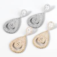 Rhinestone Earring Zinc Alloy fashion jewelry & for woman & with cubic zirconia & with rhinestone Sold By Pair