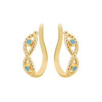 Fashion Earring Cuff and Wraps Brass gold color plated fashion jewelry & micro pave cubic zirconia Sold By Pair