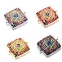 Zircon cubique Micro Pave laiton Connecteur, Placage, bijoux de mode & pavé de micro zircon, plus de couleurs à choisir, 23.40x17.60mm, Vendu par PC