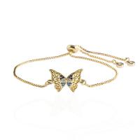 Cubic Zirconia Micro Pave Brass Bracelet Butterfly plated fashion jewelry & micro pave cubic zirconia Length 7.87 Inch Sold By PC