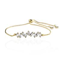 Cubic Zirconia Micro Pave Brass Bracelet, plated, fashion jewelry & micro pave cubic zirconia, more colors for choice, Length:7.87 Inch, Sold By PC