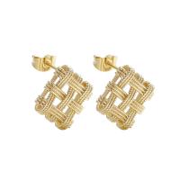 Brass Stud Earring, real gold plated, fashion jewelry, 17.10x17.10mm, Sold By Pair