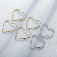 Stainless Steel Hoop Earring Heart plated & for woman Sold By Pair