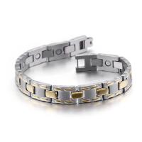Titanium Steel Bracelet plated for man 12mm Length Approx 8.66 Inch Sold By PC