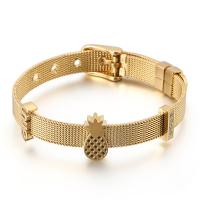 Titanium Steel Bracelet & Bangle, Pineapple, plated, for woman, more colors for choice, 8mm, Length:Approx 8.66 Inch, Sold By PC