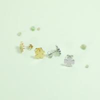 Stainless Steel Stud Earrings, Four Leaf Clover, plated, fashion jewelry, more colors for choice, 10mm, Sold By Pair