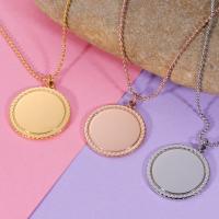 Stainless Steel Jewelry Necklace Round plated fashion jewelry 25mm Length 19.69 Inch Sold By PC