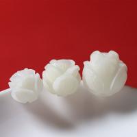 White Bodhi Root Beads, Flower, Carved, DIY & different size for choice, white, 12-16mm, Sold By PC