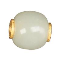 Hetian Jade perla, with ottone, placcato color oro, DIY, verde, 10x11mm, Venduto da PC