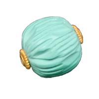 Magnesite Beads with Brass gold color plated DIY Sold By PC