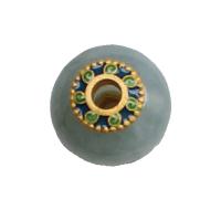 Jadite Beads, med Messing, guldfarve belagt, du kan DIY & emalje, grøn, nikkel, bly & cadmium fri, 11.80x9.50mm, Solgt af PC