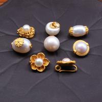 Freshwater Pearl Pendants with Brass gold color plated DIY white Sold By PC