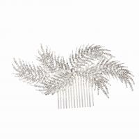 Decorative Hair Combs Zinc Alloy silver color plated fashion jewelry & with rhinestone silver color nickel lead & cadmium free Sold By PC