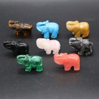 misto de pedras semi-preciosas enfeites, Elefante, materiais diferentes para a escolha, Mais cores pare escolha, 38x25mm, vendido por PC