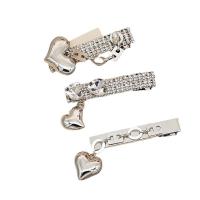 Alligator Hair Clip Zinc Alloy platinum color plated & for woman & with rhinestone nickel lead & cadmium free Sold By PC