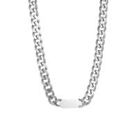 Collar de Acero Titanio, Partículas de acero, con 1.96 inch extender cadena, unisexo & diverso tamaño para la opción, color original, Vendido por UD
