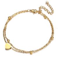 Stainless Steel Jewelry Bracelet, with 2.54inch extender chain, Heart, plated, Double Layer & fashion jewelry & different styles for choice & for woman, more colors for choice, Length:Approx 6.69 Inch, Approx 9.84 Inch, Sold By PC
