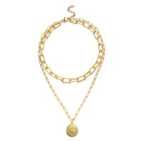 Edelstahl Schmuck Halskette, mit Verlängerungskettchen von 3.94inch, plattiert, Doppelschicht & Modeschmuck & für Frau, keine, Länge:ca. 13.78 ZollInch, verkauft von PC