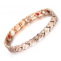 Bijoux bracelet en acier inoxydable, Plaqué de couleur d'or rose, bijoux de mode & pour femme, 6mm, Longueur:Environ 7.87 pouce, Vendu par PC