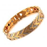 Stainless Steel Jewelry Bracelet, gold color plated, fashion jewelry & for woman, 11mm, Length:Approx 8.54 Inch, Sold By PC