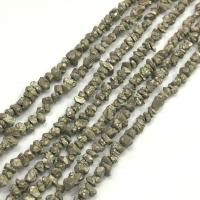 Natural Golden Pyrite Beads, Chips, polished, DIY, mixed colors, 5-8mm, Sold Per 38 cm Strand