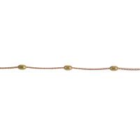 Mosiężny łańcuszek kulkowy, Mosiądz, łańcuszkiem, złoty, 3mm, długość 1 m, sprzedane przez m