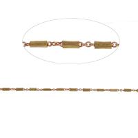 Mosiężny łańcuszek kulkowy, Mosiądz, łańcuszkiem, złoty, 6x2mm, długość 1 m, sprzedane przez m