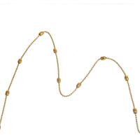 Mosiężny łańcuszek kulkowy, Mosiądz, łańcuszkiem, złoty, 2x2mm, długość 1 m, sprzedane przez m